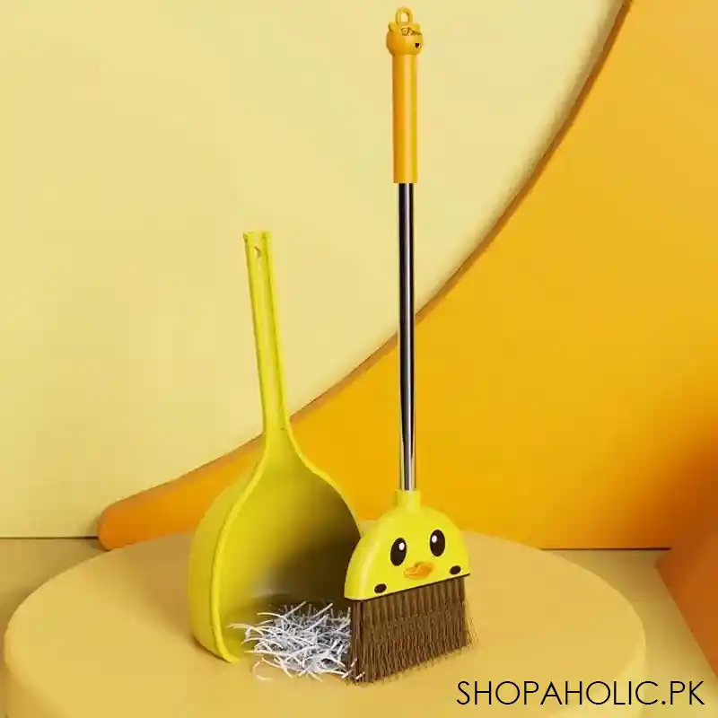 yellow duck broom and dustpan set main image