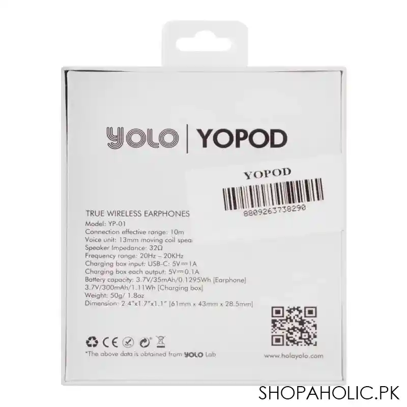 yolo yopod earbuds, yp 01 black image4