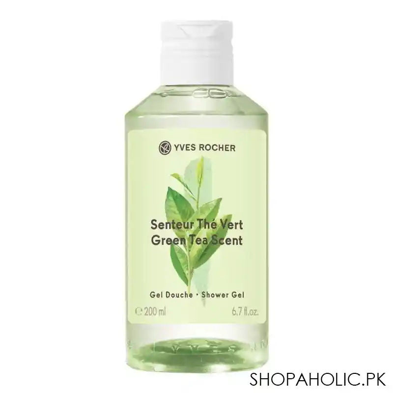 yves rocher green tea scent shower gel, 200ml main image