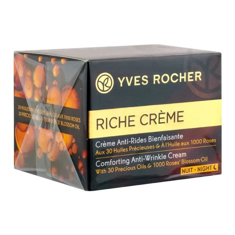 yves rocher riche creme comforting anti wrinkle night cream, 50ml image2