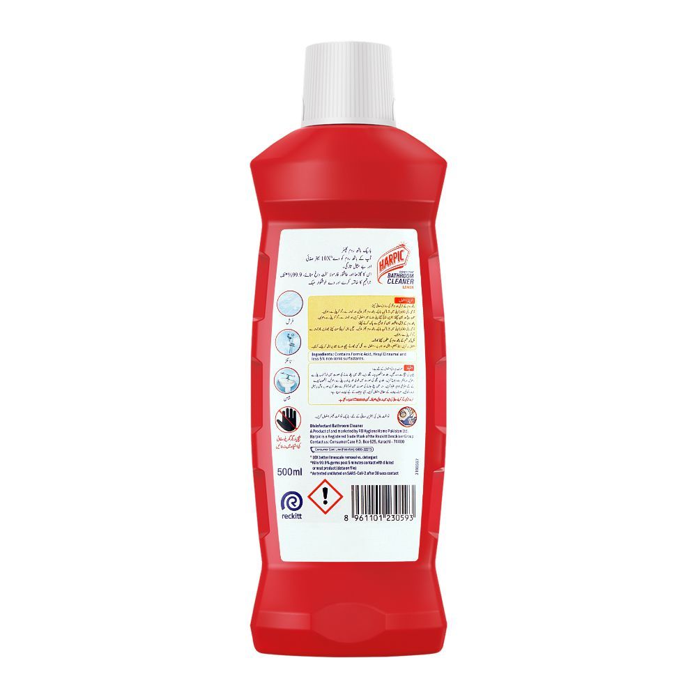 Harpic Bathroom Cleaner Lemon 500ml - Image 3