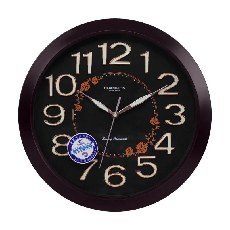 z.a wall clock, black background with brown border, csl 7700 wb main image