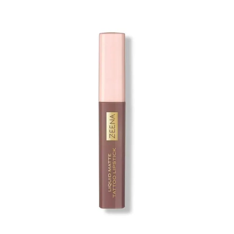 zeena liquid matte tattoo lipstick, 010, soft brown image3