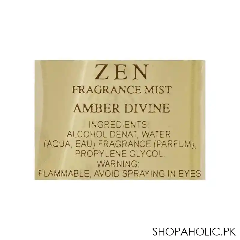 zen amber divine woman fragrance mist, 250ml image3