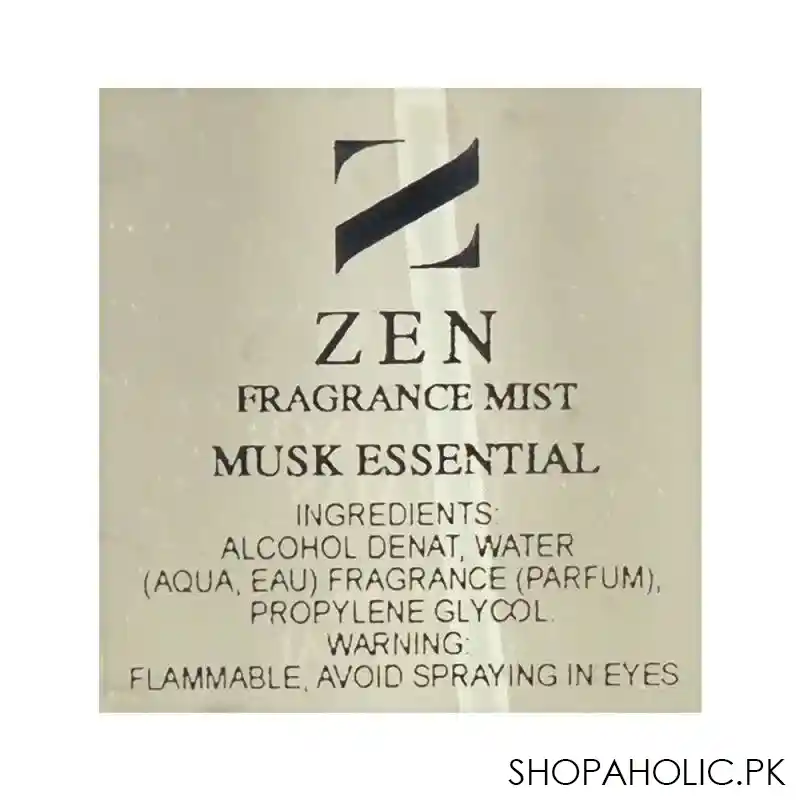 zen fragrance mist for men musk essential, 250ml image3