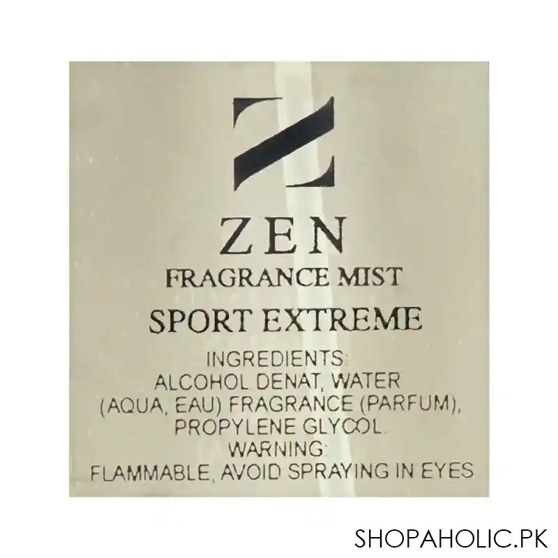 zen fragrance mist for men sport extreme, 250ml image3