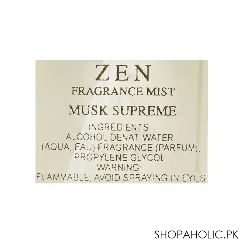 zen musk supreme woman fragrance mist, 250ml image3