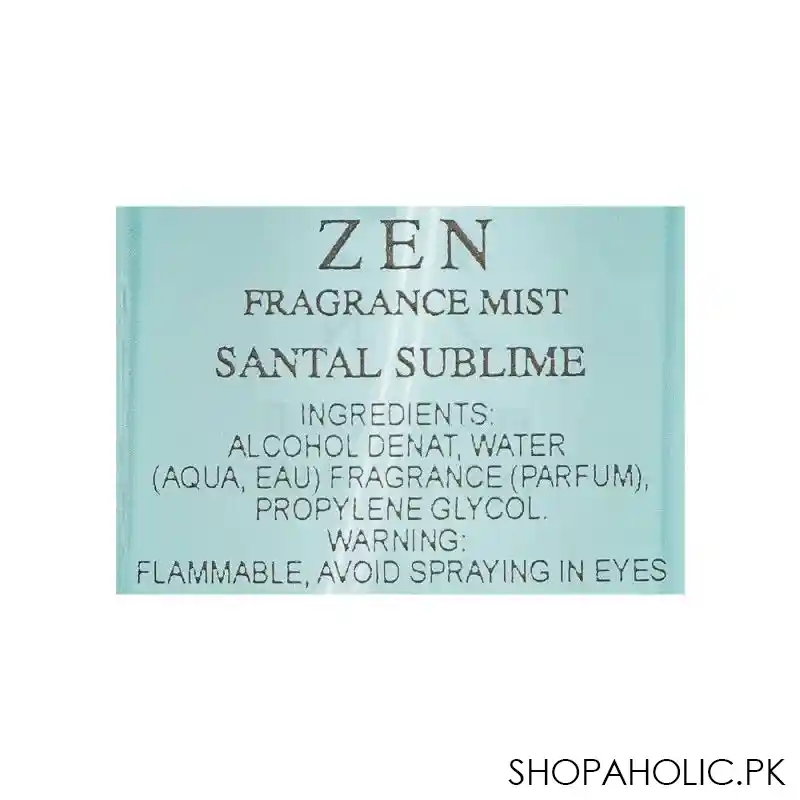 zen santal sublime woman fragrance mist, 250ml image3