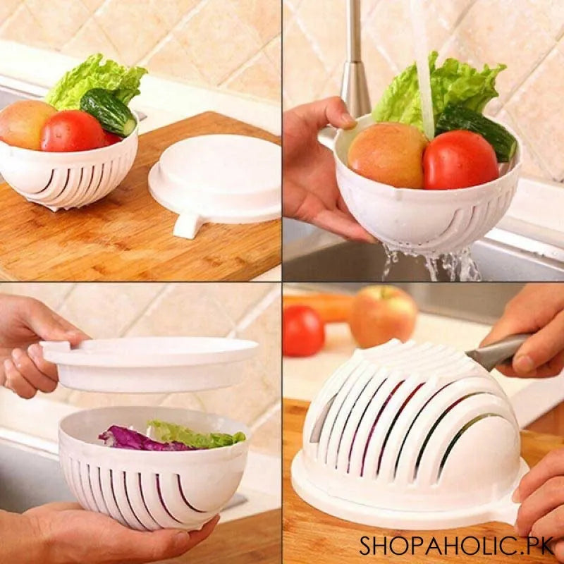 Salad Cutter Bowl Perfect Fruit Vegetable Slicer Easy Washer Chopper 60  Second