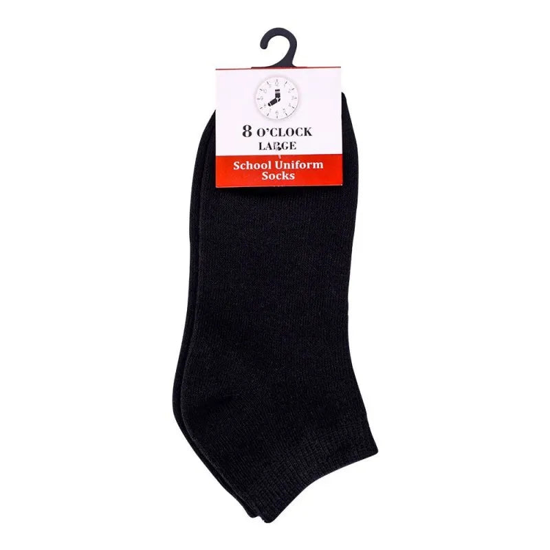 Buy 8 O'Clock School Uniform Ankle Socks, Large, Black