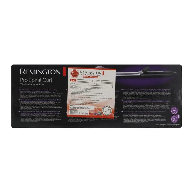 Buy Remington Pro Spiral Curl Titanium Ceramic Tong 19mm